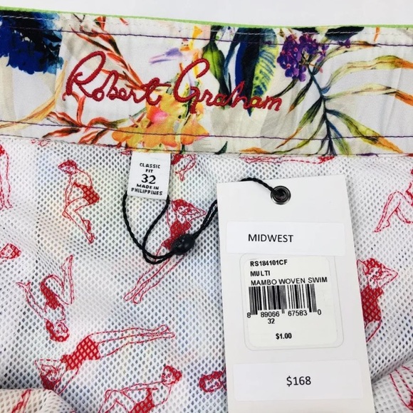 Robert Graham NWT Swim Trunks 32 Car Theme - Picture 7 of 8